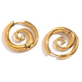 Pendientes Serpiente De Acero Inoxidable En Oro De 18 Quilates